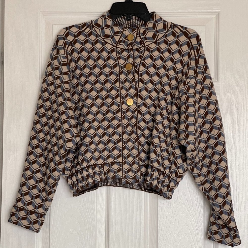 Mango Geometric print knit bomber - Picture 2 of 12